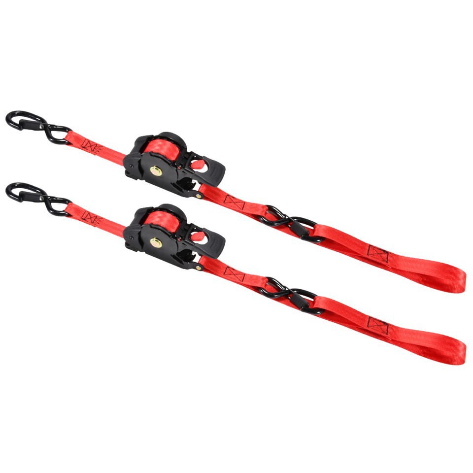 Dây đeo Ratchet Tie Down có thể thu vào xe máy 1 "X 10FT có vòng mềm tích hợp