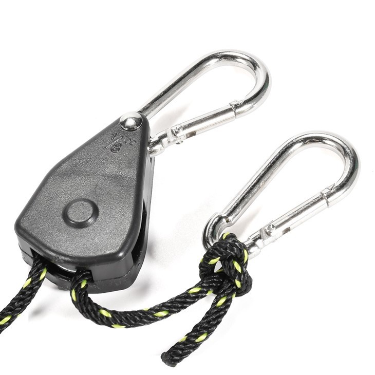 Outdoor Rope Hanger Ratchet Tie Down Strap With Carabiner Hook
